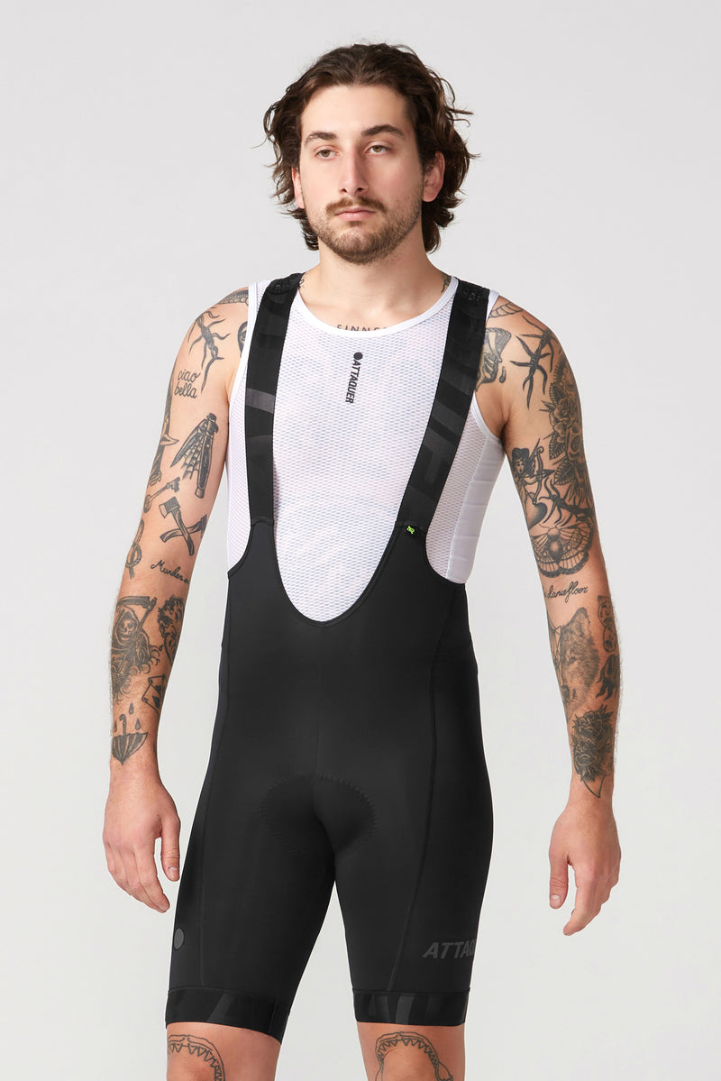 All Day Bib Short 2.0 Black/Tonal Reflective Logo