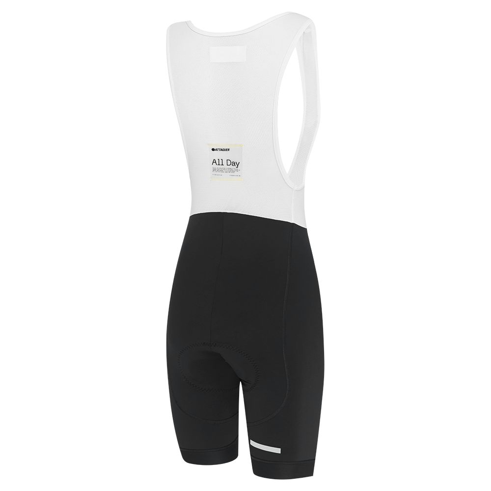 Women's All Day Bib Shorts Black/Reflective White Logo