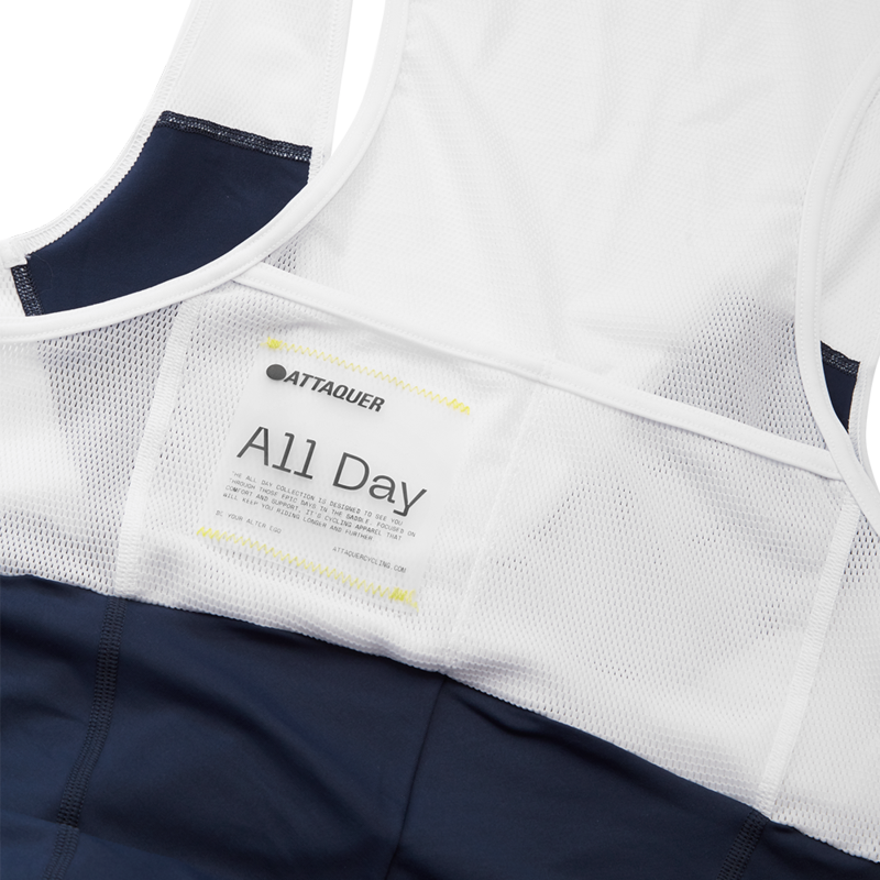 All Day Bib Shorts Navy Reflective Tonal Logo
