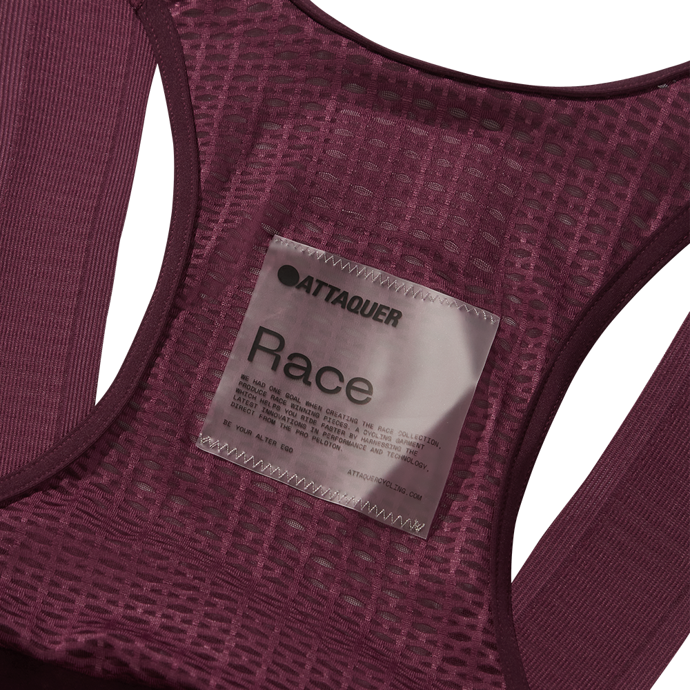 Women's Race Bib Short 2.0 Burgundy/White Ref Logo